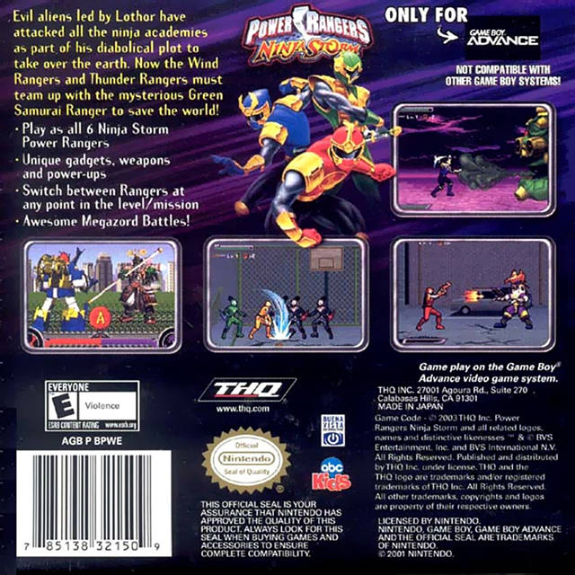 Power Rangers: Ninja Storm - (GBA) Game Boy Advance [Pre-Owned] Video Games THQ   