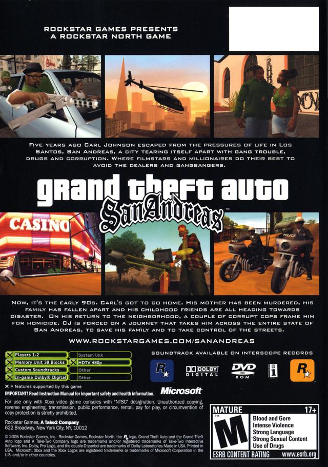 Grand Theft Auto: San Andreas - (XB) Xbox [Pre-Owned] | J&L Game