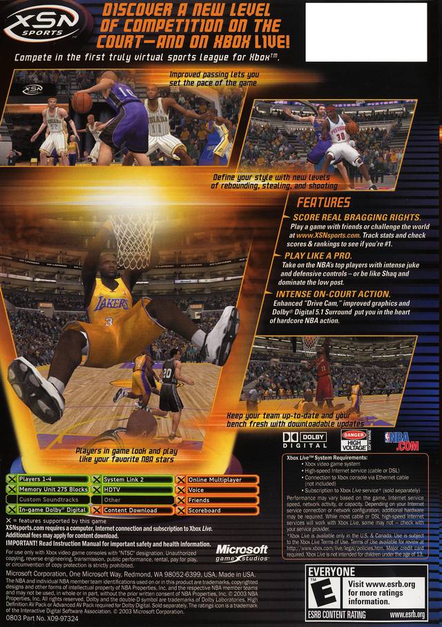 NBA Inside Drive 2004 - (XB) Xbox [Pre-Owned] Video Games Microsoft Game Studios   