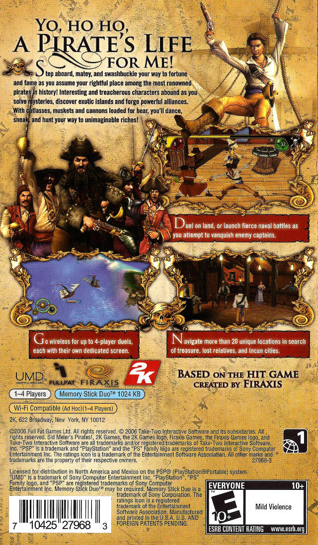 Sid Meier's Pirates! - PSP Video Games 2K Games   