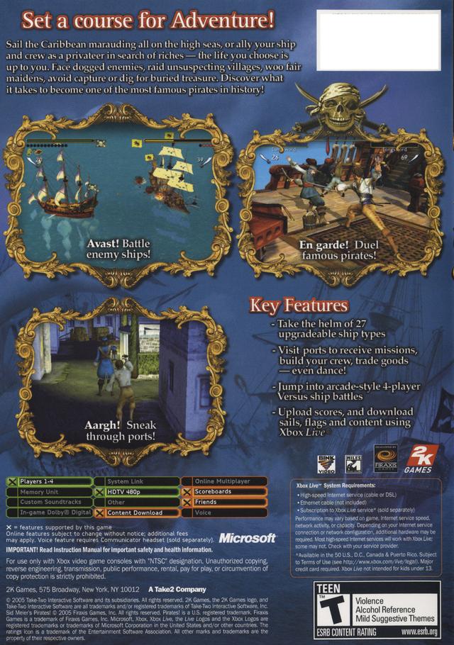 Sid Meier's Pirates! - Xbox Video Games 2K Games   