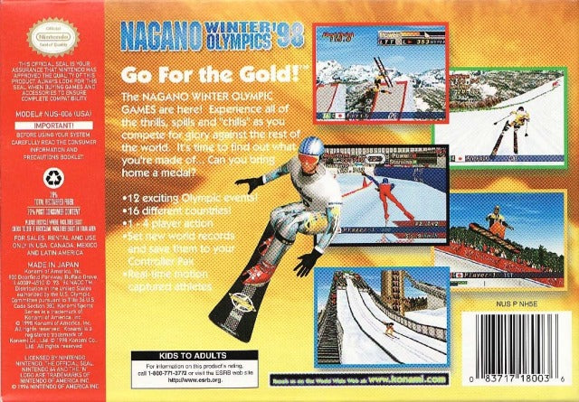 Nagano Winter Olympics '98 - (N64) Nintendo 64 [Pre-Owned] Video Games Konami   