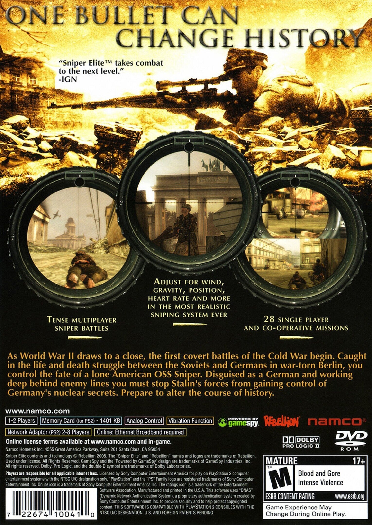 Sniper Elite - (PS2) PlayStation 2 [Pre-Owned] Video Games Namco   