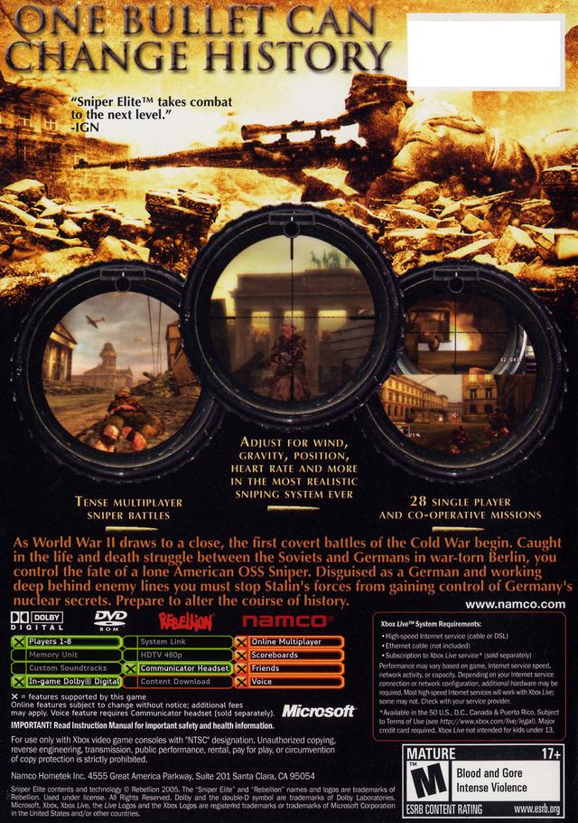 Sniper Elite - (XB) Xbox [Pre-Owned] Video Games Namco   