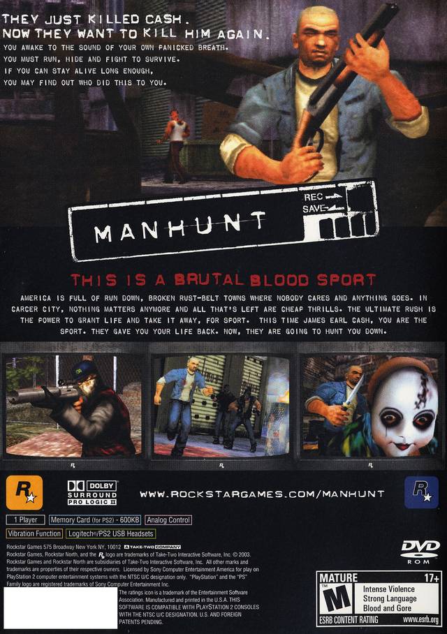 Manhunt - (PS2) PlayStation 2 [Pre-Owned] Video Games Rockstar Games   