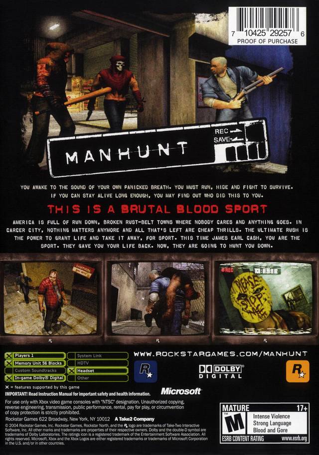 Manhunt - (XB) Xbox [Pre-Owned] Video Games Rockstar Games   