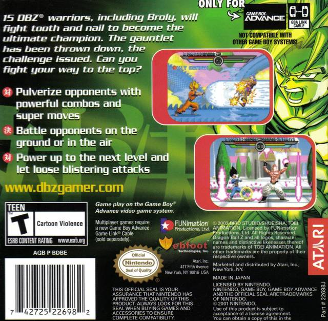 Dragon Ball Z: Taiketsu - (GBA) Game Boy Advance [Pre-Owned] Video Games Atari SA   