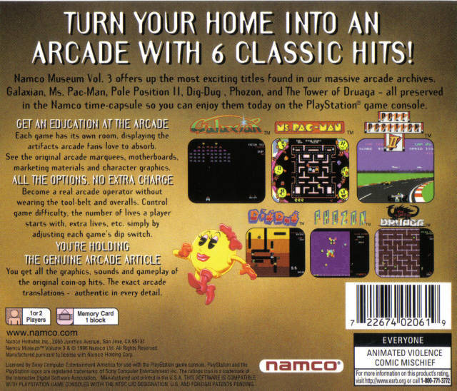 Namco Museum Vol. 3 (With Big M) - (PS1) PlayStation 1 [Pre-Owned] Video Games Namco