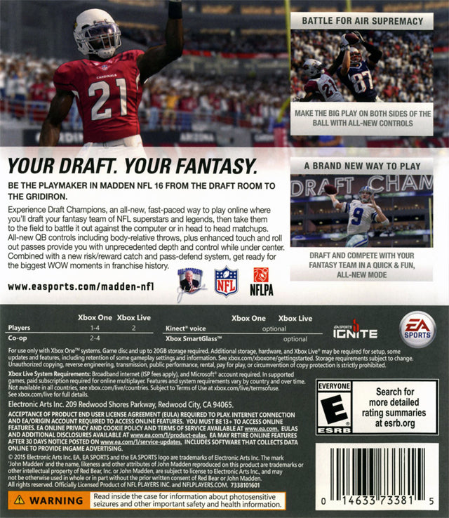 Madden NFL 16 - (XB1) Xbox One [Pre-Owned] Video Games EA Sports   
