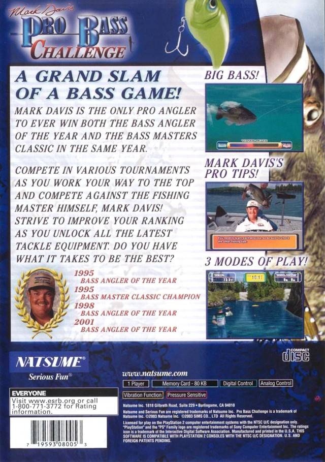 Mark Davis Pro Bass Challenge - (PS2) PlayStation 2 [Pre-Owned] Video Games Natsume   