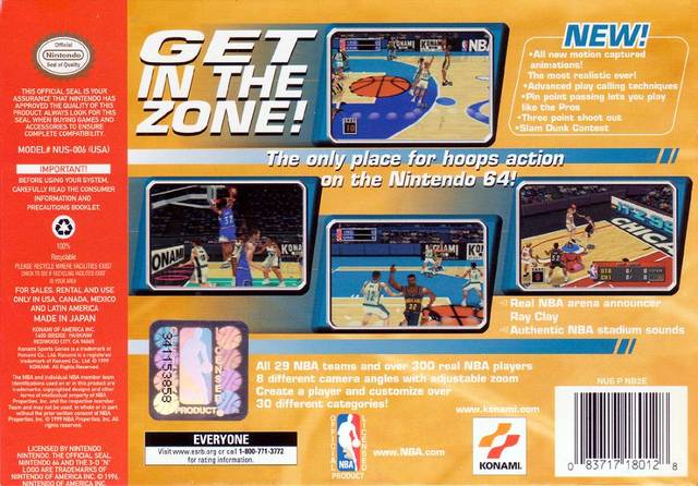 NBA In The Zone '99 - (N64) Nintendo 64 [Pre-Owned] Video Games Konami   