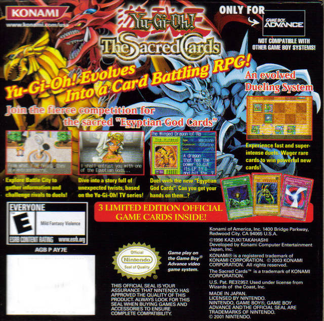 back of yugioh god cards Yu-Gi-Oh: Sacred Card GBA | Konami