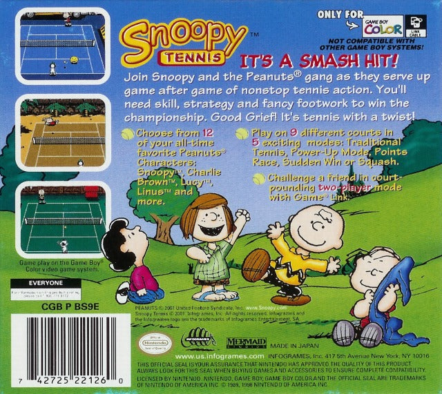 Snoopy Tennis - (GBC) Game Boy Color [Pre-Owned] Video Games Infogrames   