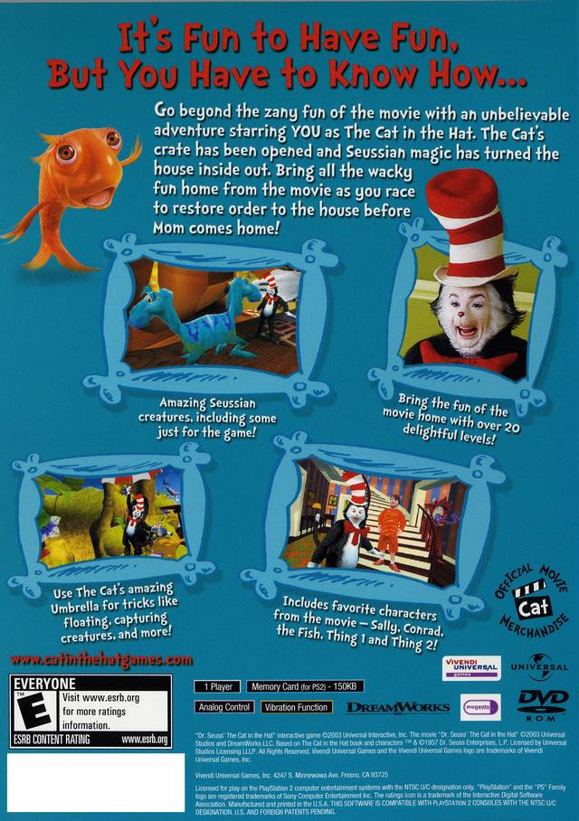 Dr. Seuss' The Cat in the Hat - (PS2) PlayStation 2 [Pre-Owned] Video Games VU Games   