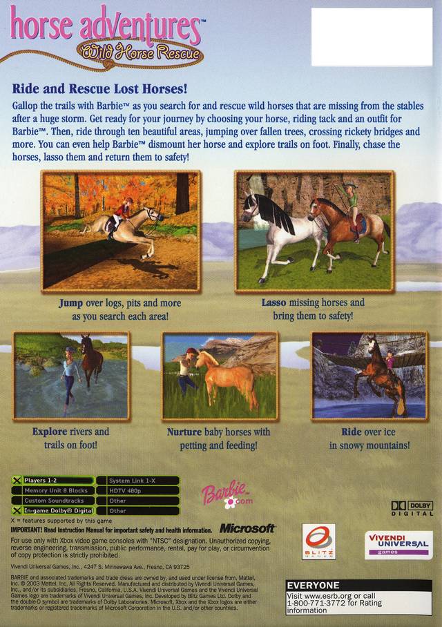 Barbie Horse Adventures : Wild Horse Rescue sur Xbox Barbie Horse Adventures : Wild Horse Rescue sur Xbox