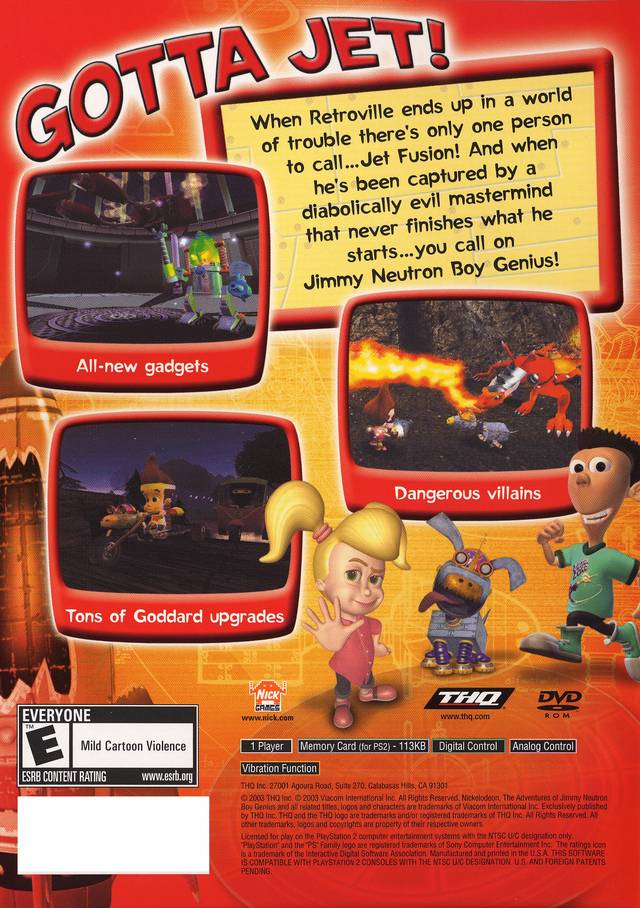 Jimmy Neutron Boy Genius: Jet Fusion - (PS2) Playstation 2 [Pre-Owned] Video Games THQ