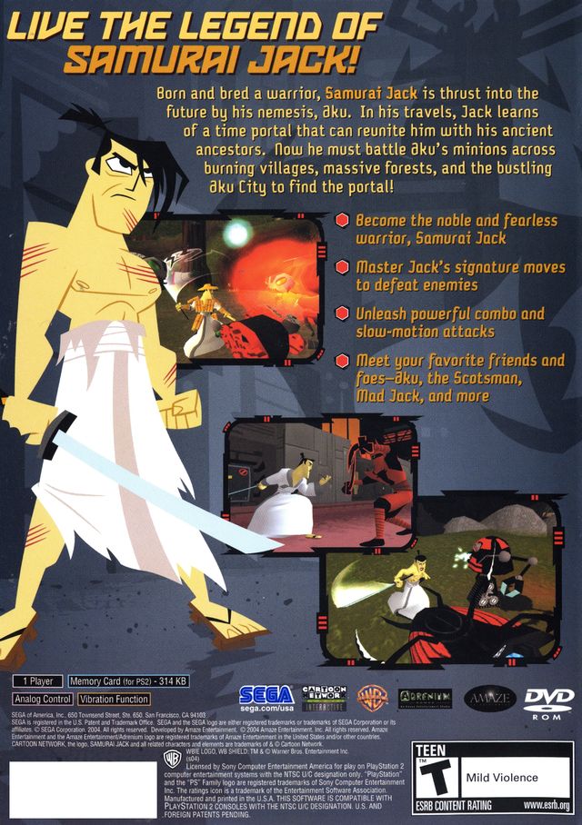 Samurai Jack: The Shadow of Aku - (PS2) PlayStation 2 [Pre-Owned] Video Games Sega   