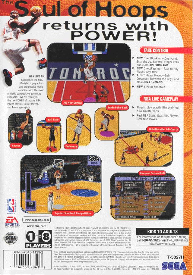 NBA Live 98 - (SS) SEGA Saturn [Pre-Owned] Video Games Electronic Arts   