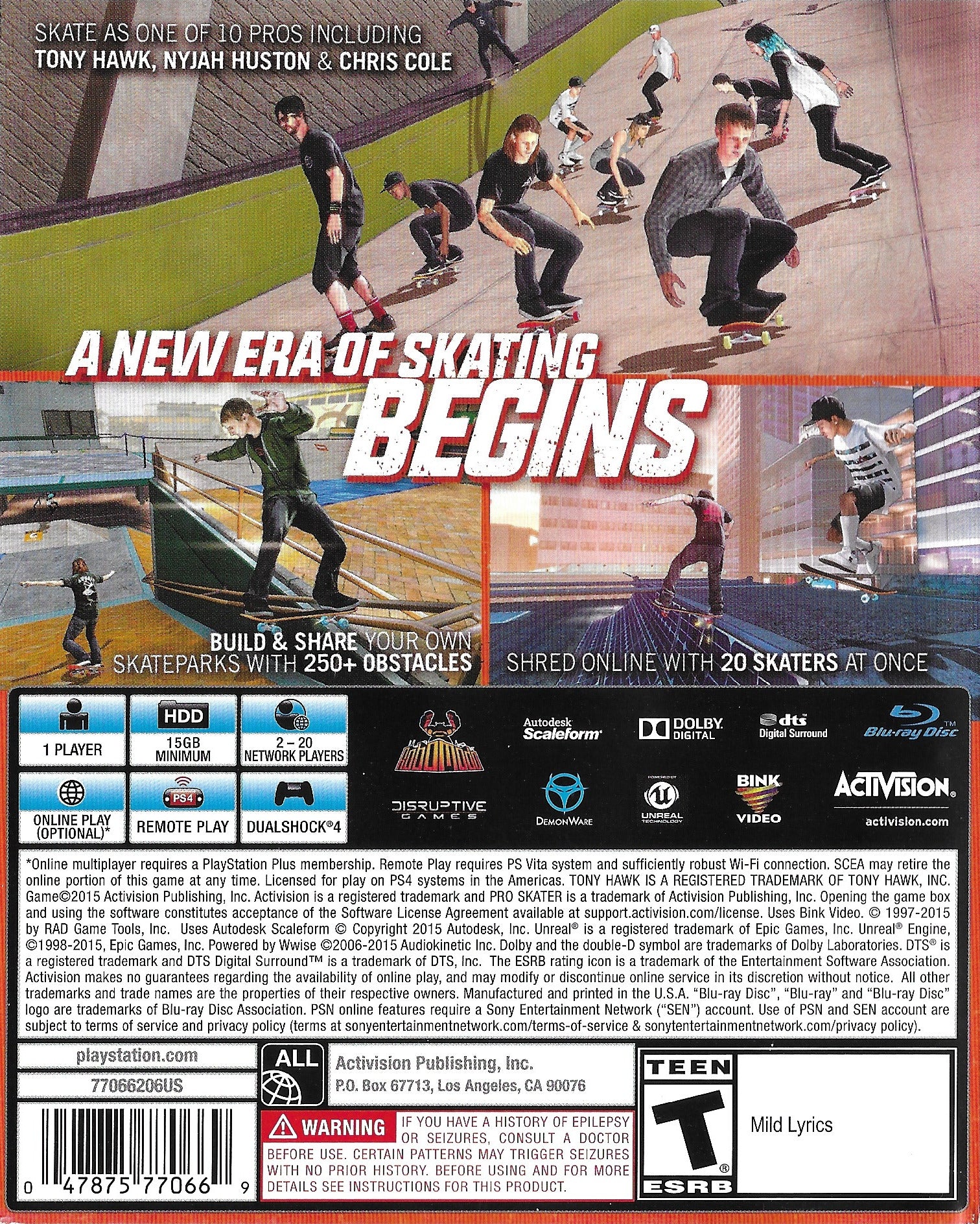 Tony Hawk's Pro Skater 5 - (PS4) PlayStation 4 [Pre-Owned] Video Games Activision   
