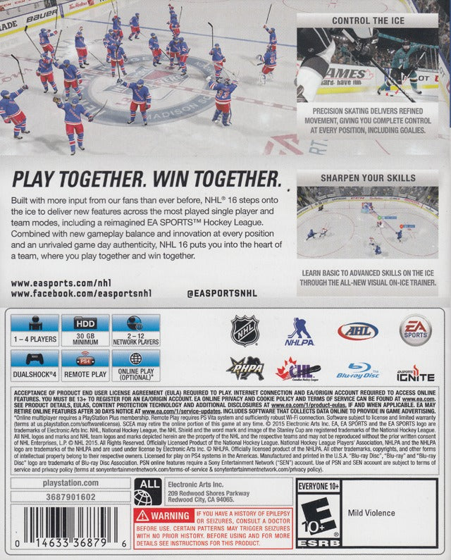 NHL 16 - (PS4) PlayStation 4 [Pre-Owned] Video Games EA Sports