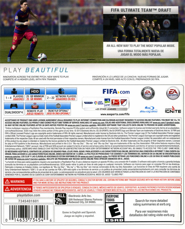 FIFA 16 - (PS4) PlayStation 4 [Pre-Owned] Video Games Electronic Arts   