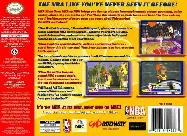 NBA Showtime: NBA on NBC - (N64) Nintendo 64 [Pre-Owned] Video Games Midway   