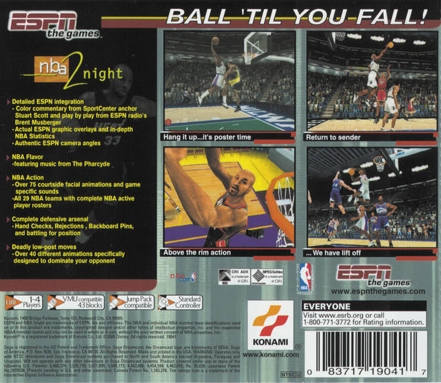 ESPN NBA 2Night - (DC) SEGA Dreamcast [Pre-Owned] Video Games Konami   