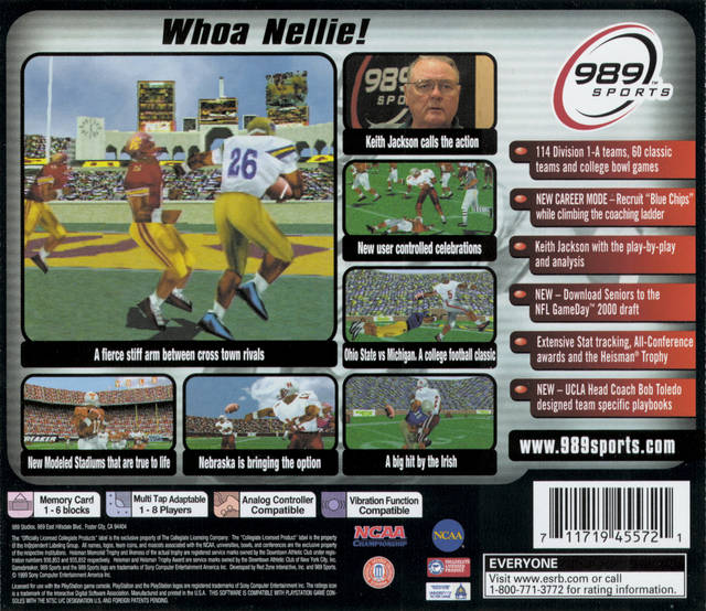 NCAA GameBreaker 2000 - (PS1) PlayStation 1 Video Games 989 Sports   