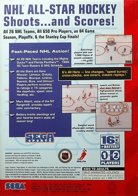 NHL All-Star Hockey '95 - SEGA Genesis [Pre-Owned] Video Games Sega   
