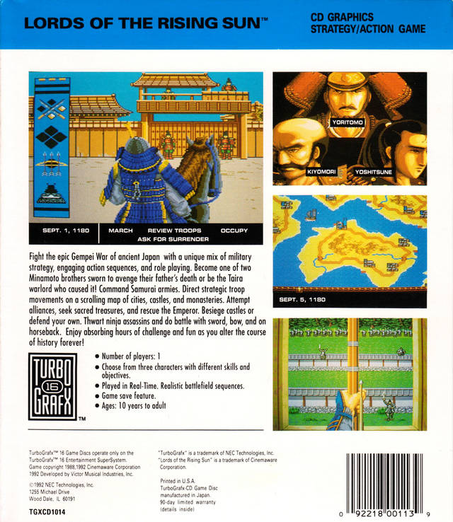 Lords of the Rising Sun - Turbo CD [Pre-Owned] Video Games NEC   