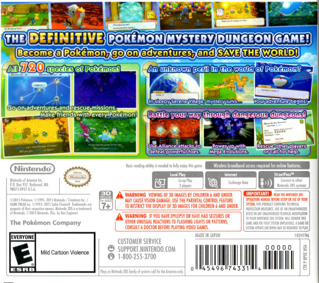 Pokemon Super Mystery Dungeon - Nintendo 3DS [Pre-Owned] Video Games Nintendo   