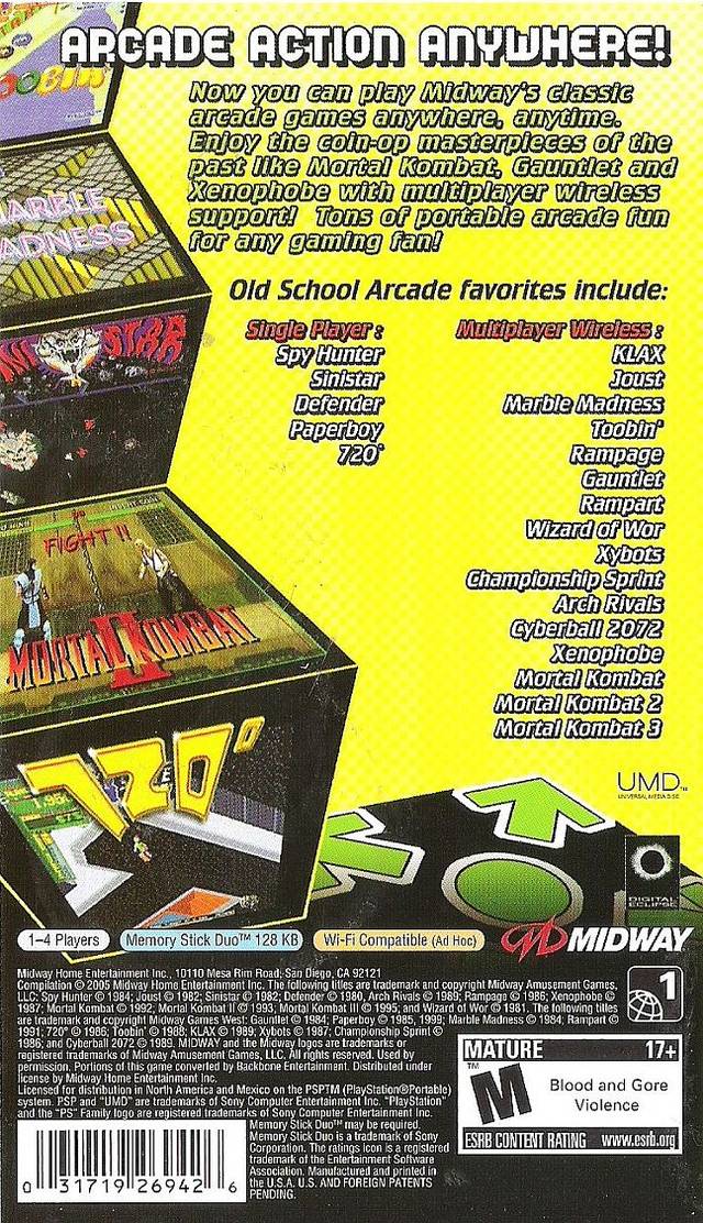 Midway Arcade Treasures: Extended Play - Sony PSP [Pre-Owned] Video Games Midway   