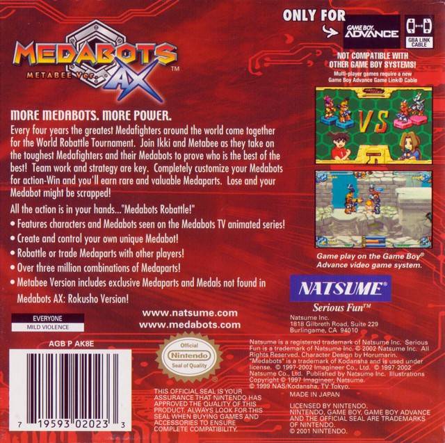 Medabots AX: Metabee Ver. - (GBA) Game Boy Advance [Pre-Owned] Video Games Natsume   