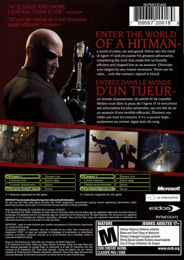 Hitman contracts - MICROSOFT XBOX - Neuf SOUS BLISTER New VERSION FRANÇAISE Hitman contracts - MICROSOFT XBOX - Neuf SOUS BLISTER New VERSION FRANÇAISE