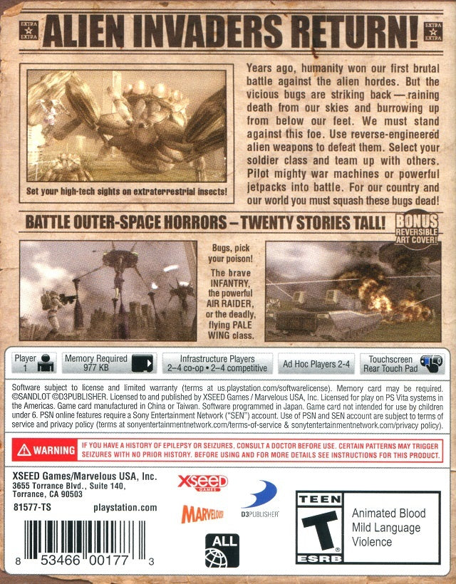 Earth Defense Force 2: Invaders From Planet Space - (PSV) PlayStation Vita [Pre-Owned] Video Games XSEED Games   