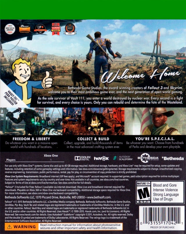 Fallout 4 - (XB1) Xbox One [Pre-Owned] Video Games Bethesda Softworks   