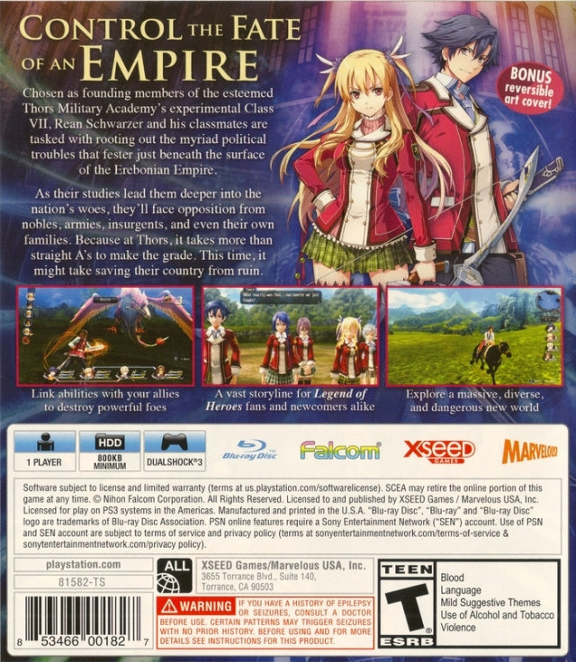 The Legend of Heroes: Trails of Cold Steel (Lionheart Edition) - (PS3) PlayStation 3 Video Games XSEED Games   