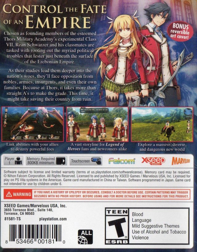 The Legend of Heroes: Trails of Cold Steel - (PSV) PlayStation Vita [Pre-Owned] Video Games XSEED Games   