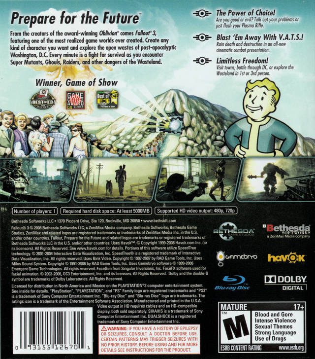 Fallout 3 - (PS3) PlayStation 3 [Pre-Owned] Video Games Bethesda Softworks   