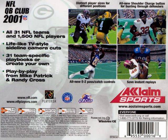 NFL QB Club 2001 - (DC) SEGA Dreamcast [Pre-Owned] Video Games Acclaim   