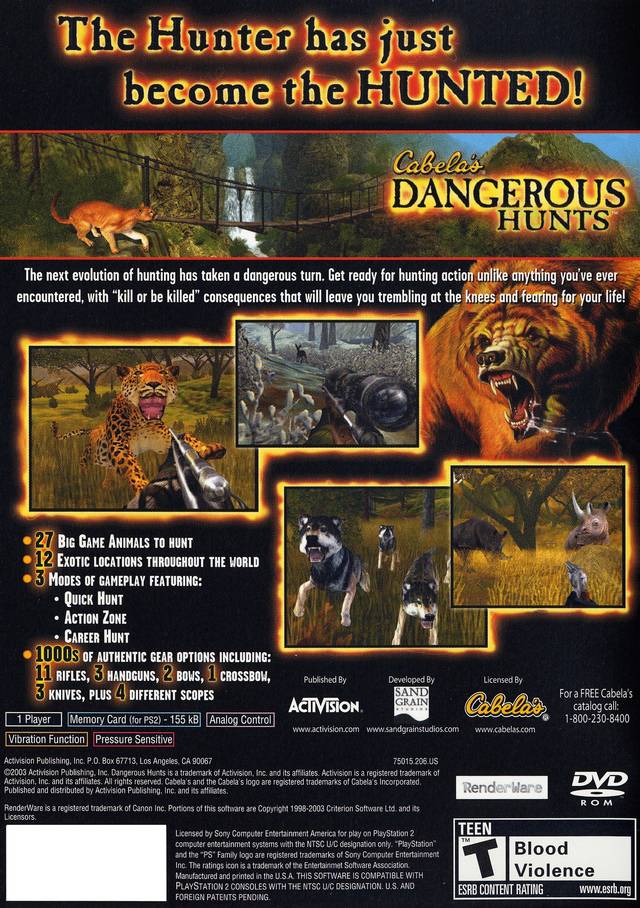 Cabela's Dangerous Hunts - PlayStation 2 Video Games Activision Value   