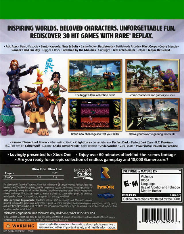 Rare Replay - (XB1) Xbox One Video Games Microsoft Game Studios