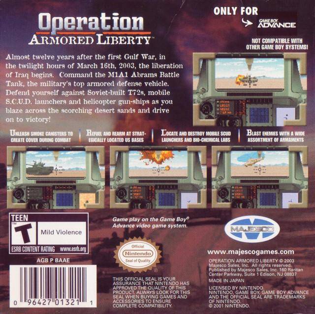 Operation Armored Liberty - (GBA) Game Boy Advance [Pre-Owned] Video Games Majesco   