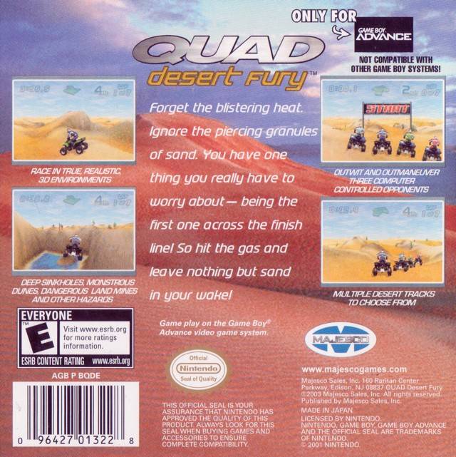 Quad Desert Fury - (GBA) Game Boy Advance Video Games Majesco   