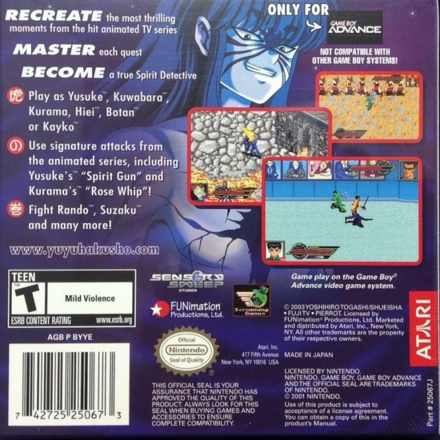 Yu Yu Hakusho - Ghost Files: Spirit Detective - (GBA) Game Boy Advance Video Games Atari SA   