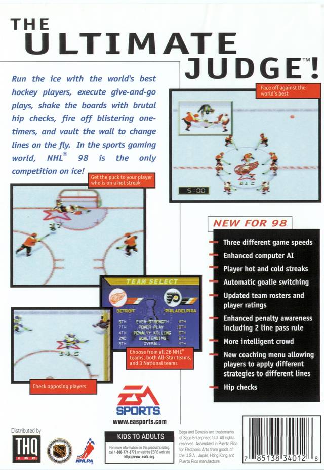 NHL 98 - SEGA Genesis [Pre-Owned] Video Games EA Sports   