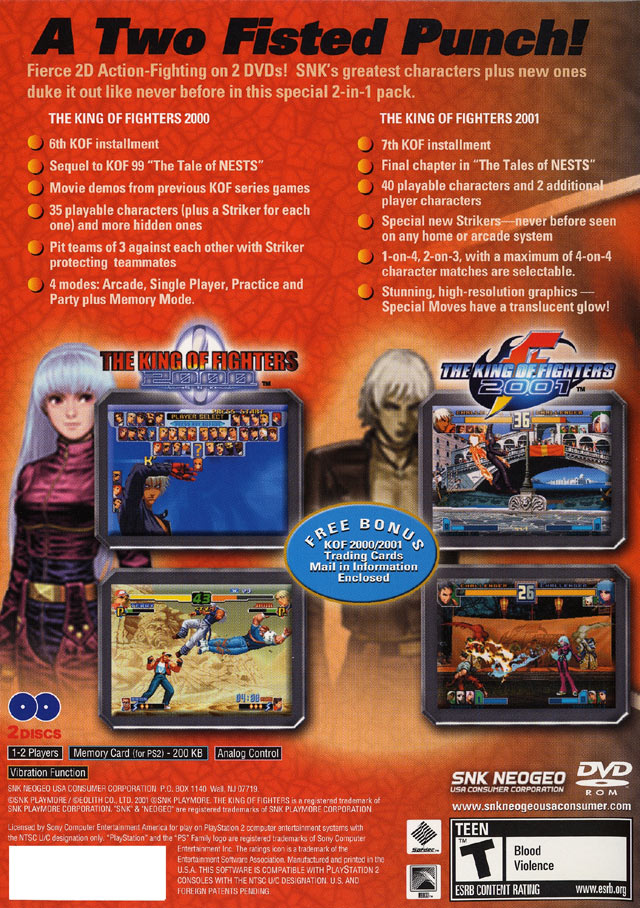 The King of Fighters 2000/2001 - (PS2) PlayStation 2 Video Games SNK Playmore   