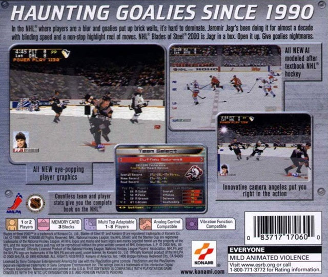 NHL Blades of Steel 2000 - (PS1) PlayStation 1 Video Games Konami   