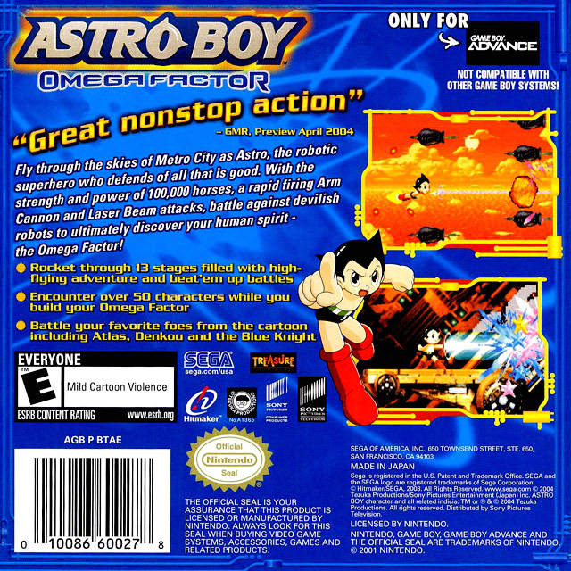 Astro Boy: Omega Factor - (GBA) Game Boy Advance Video Games Sega   