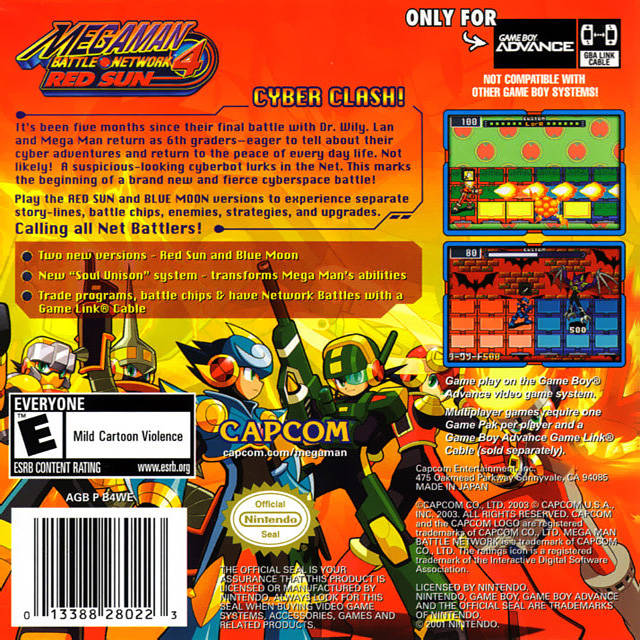 Mega Man Battle Network 4: Red Sun - (GBA) Game Boy Advance